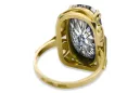 Or jaune 14 carats Zircon Anneau Bijoux vintage vrc038y